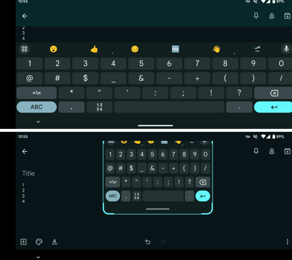 Googles Gboard blir flytande i landskapsläge
