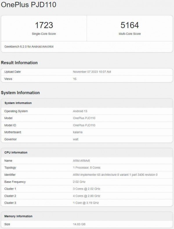 OnePlus Ace 3 fastnar i benchmark, har Snapdragon 8 Gen 2
