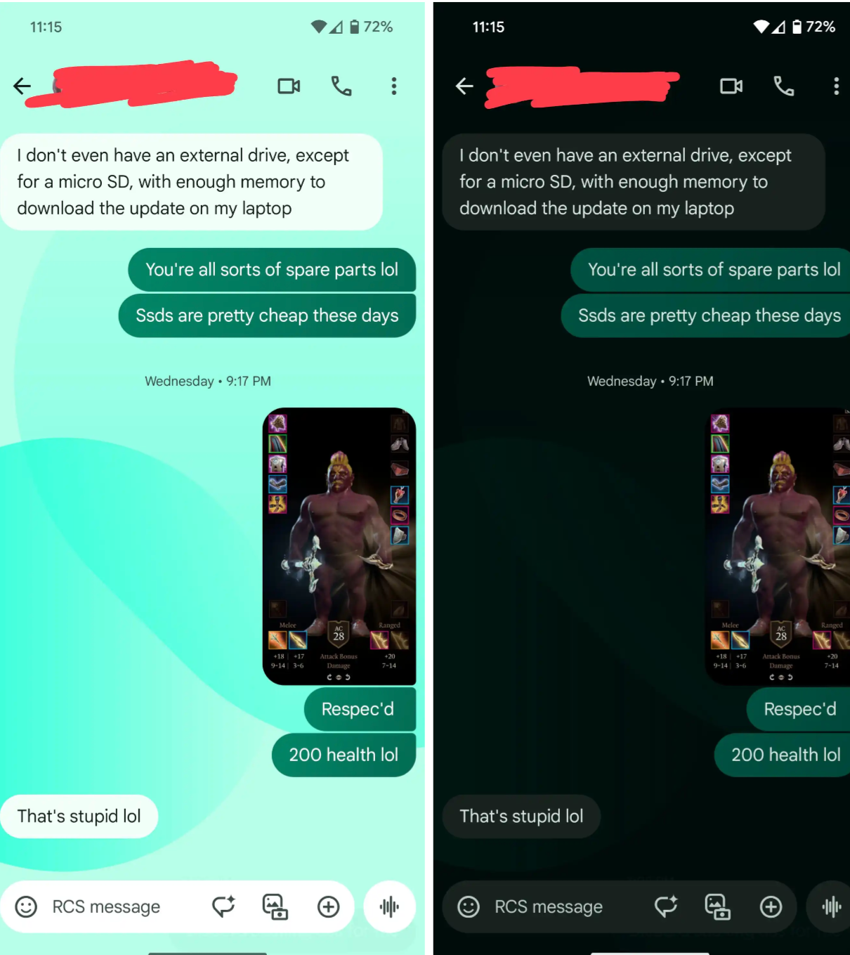 Google rullar ut bakgrund till RCS i Messages, syns knappt i det mörka läget